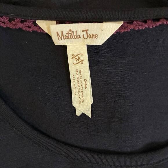 Matilda Jane Dress Women's Size Medium 25619D Little Black Dress 3/4 Sleeves - Picture 4 of 6